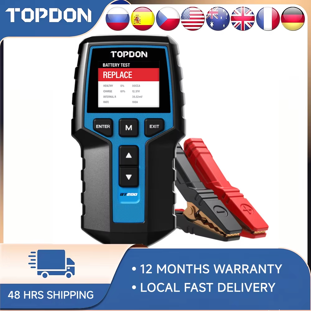 Topdon Tc001 Thermal Camera - Тестер автомобильных аккумуляторов TOPDON BT200, 12В/24В,