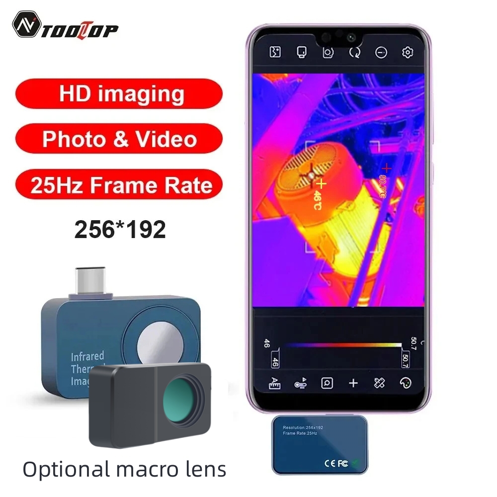 TOOLTOP T7 256*192 Тепловизор  – обзор и цена Infiray P2 Pro Macro Lens